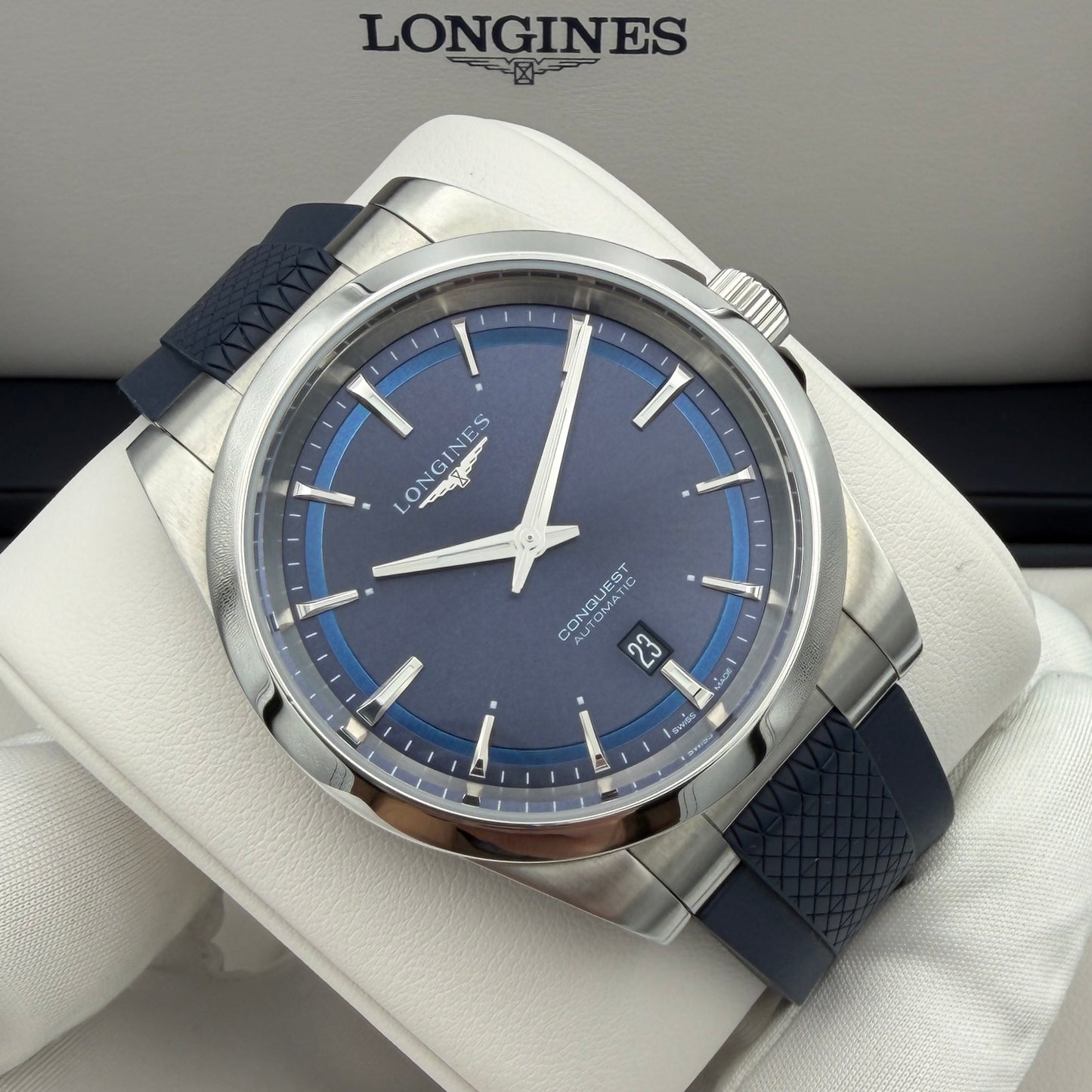 Longines Conquest 41mm Green Dial Green Rubber Strap L3.830.4.02.9 Automatic L888.5 Year 2026 Full Set