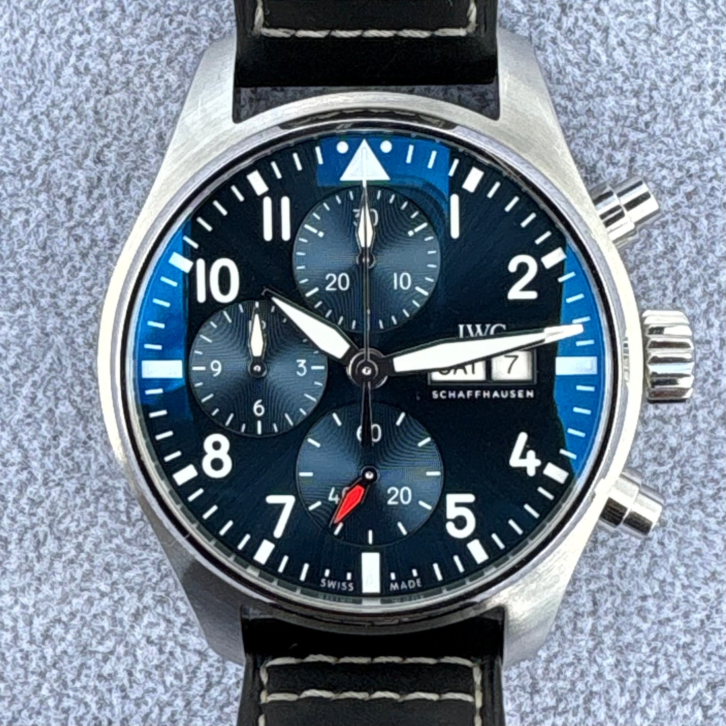 SOLD / ON REQUEST IWC Pilots 2023 Blue Dial Chronograph IW388101