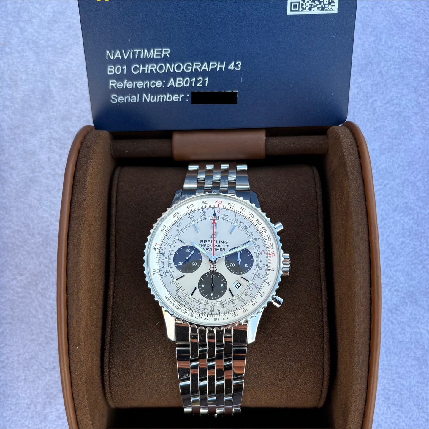 SOLD / ON REQUEST Breitling Navitimer B01 43mm Chronograph White Panda