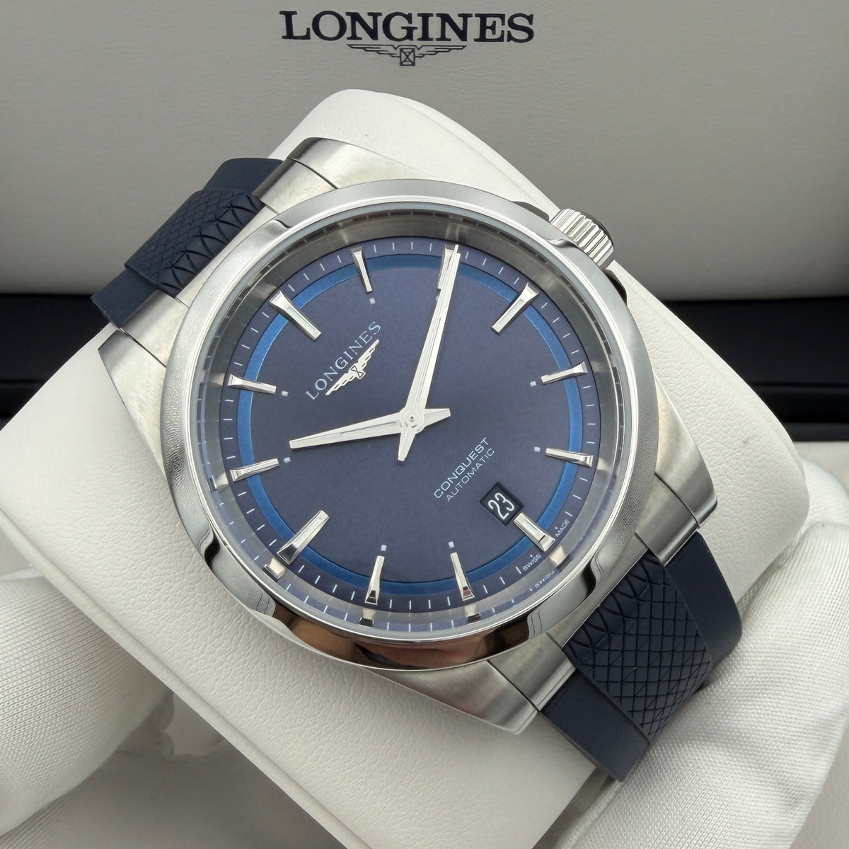 Longines Conquest 41mm Green Dial Green Rubber Strap L3.830.4.02.9 Automatic L888.5 Year 2026 Full Set