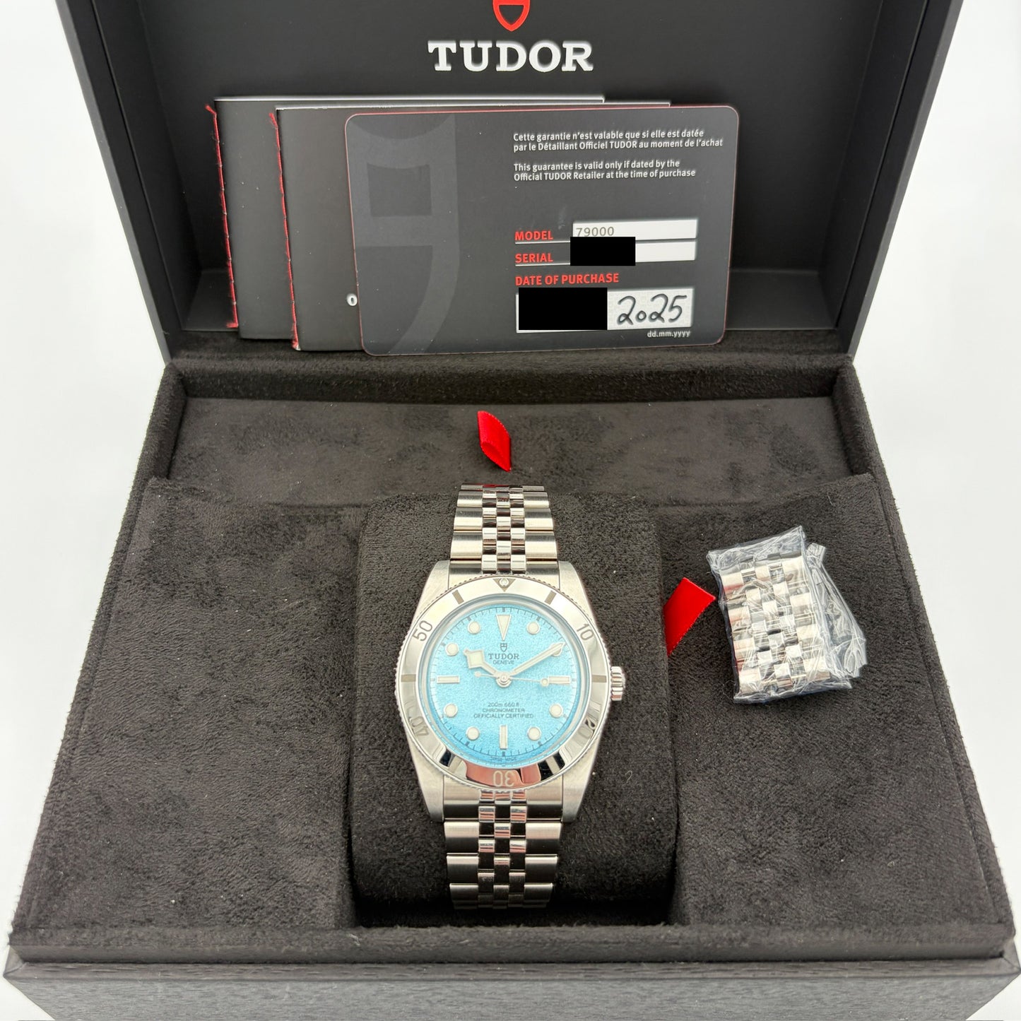 SOLD / ON REQUEST Tudor Lagoon Blue Black Bay 54 M79000-0001 Year 2025 Blue Dial 37mm Box & Papers