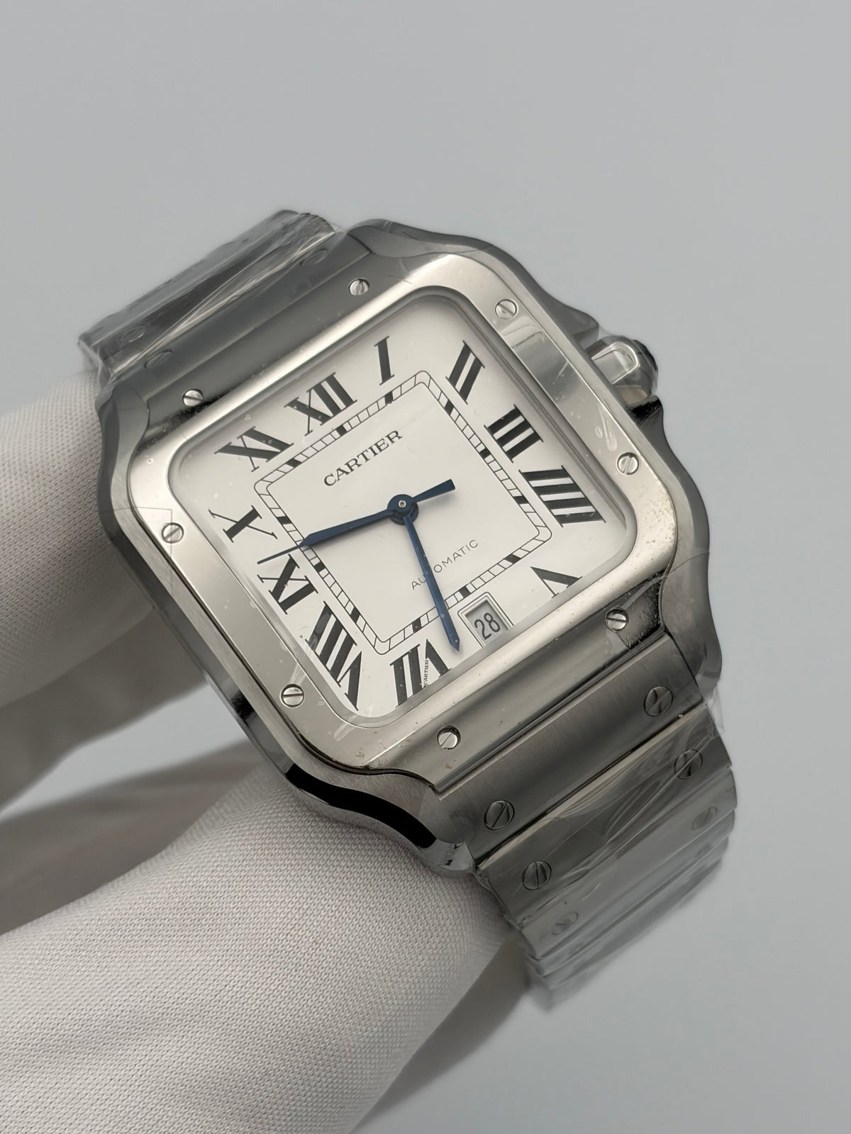 SOLD / ON REQUEST Cartier Santos de Cartier Large WSSA0018 Brand New 2026 Full Set Stickered Extra Leather Strap + Tool Extended Warranty