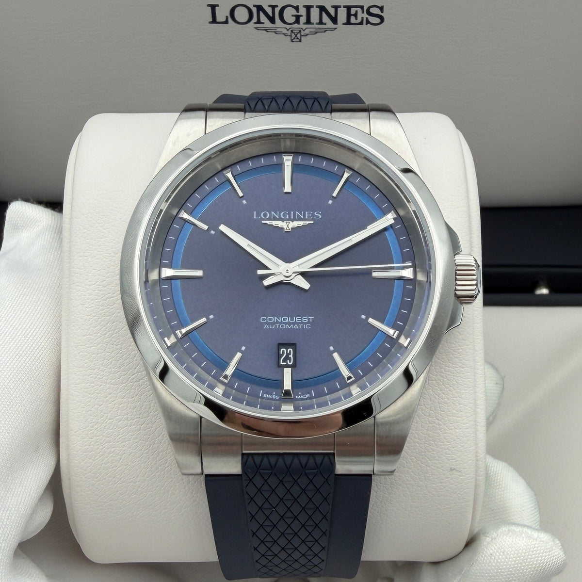 Longines Conquest 41mm Green Dial Green Rubber Strap L3.830.4.02.9 Automatic L888.5 Year 2026 Full Set