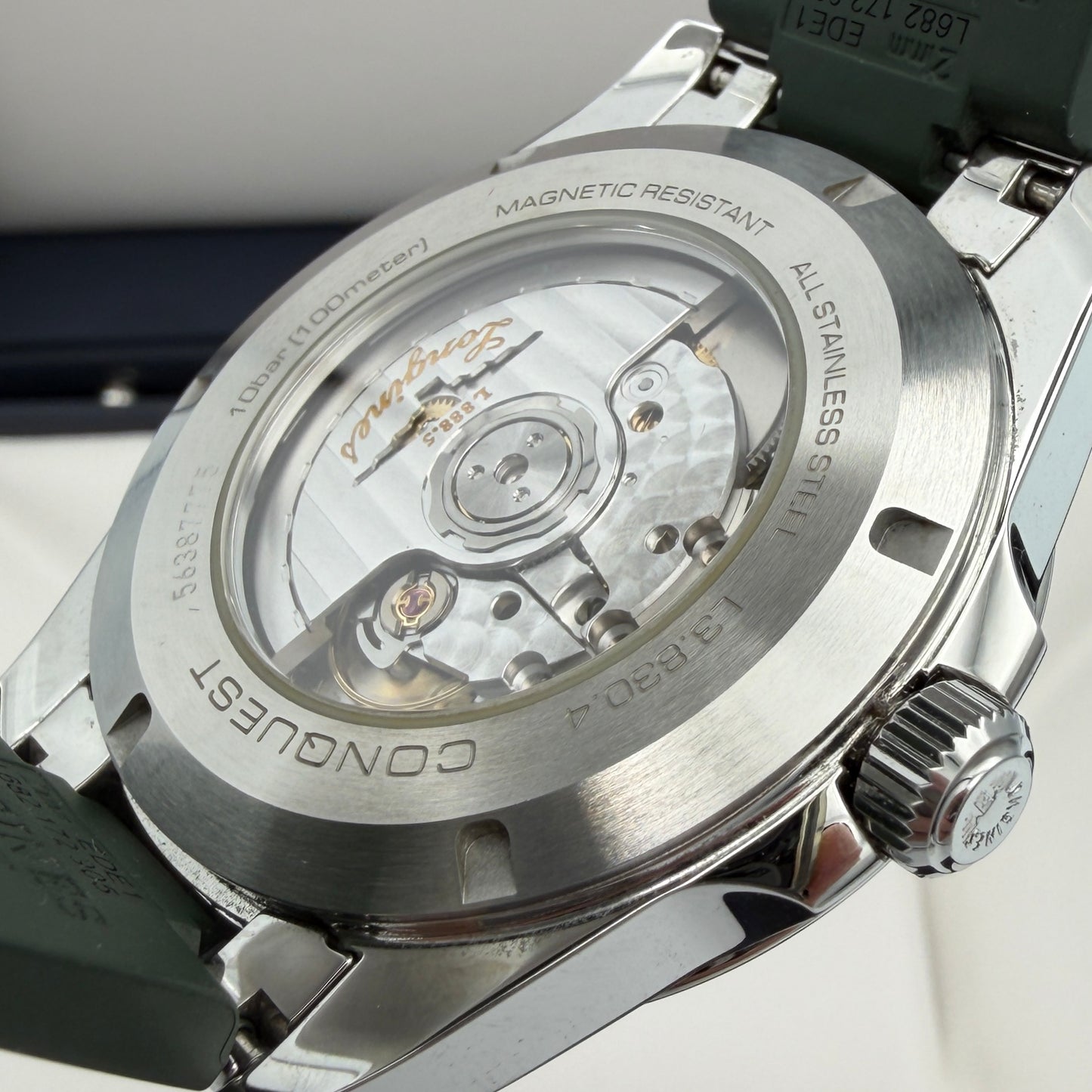 Longines Conquest 41mm Green Dial Green Rubber Strap L3.830.4.02.9 Automatic L888.5 Year 2026
