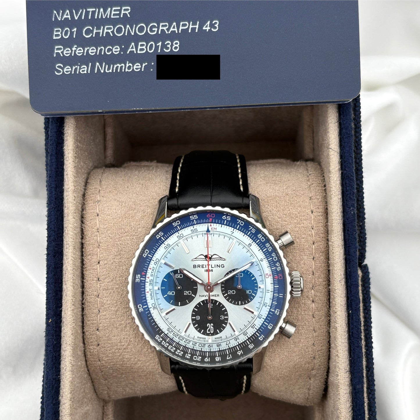 Breitling Navitimer AB0138241C1P1 Ice Blue Dial Chronograph 43mm Year