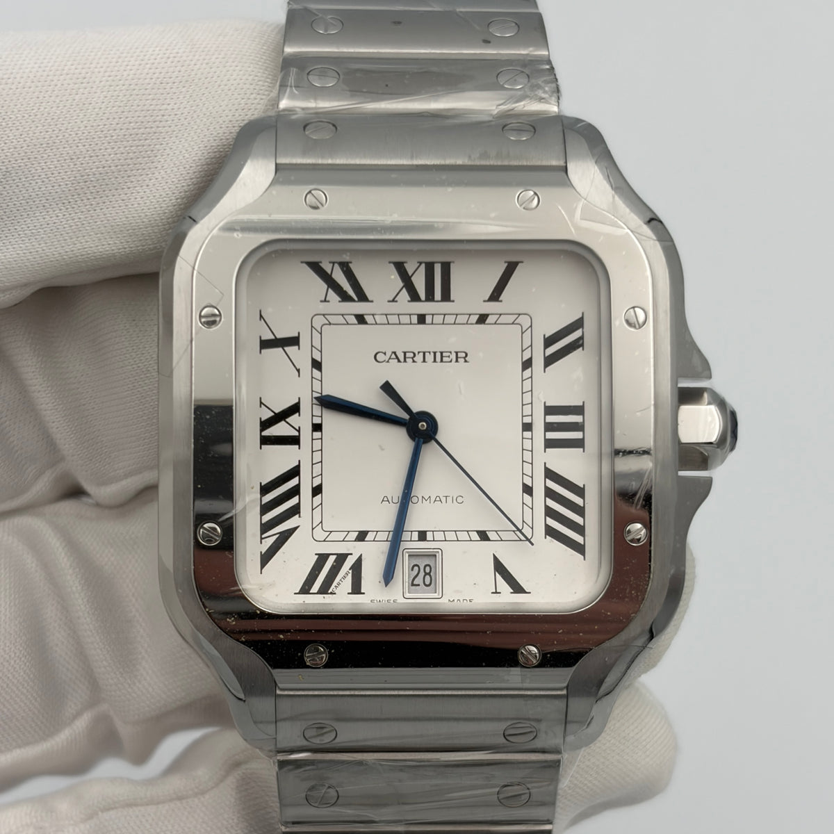SOLD / ON REQUEST Cartier Santos de Cartier Large WSSA0018 Brand New 2026 Full Set Stickered Extra Leather Strap + Tool Extended Warranty