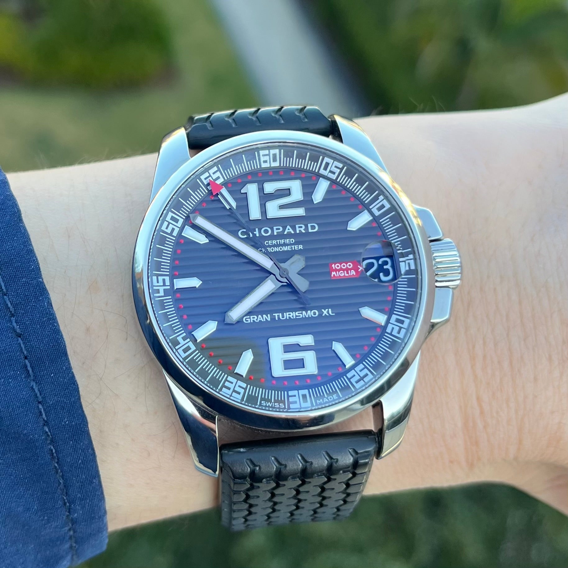 祝開店！大放出セール開催中 Miglia Mille Chopard SOLD Gran Black 44MM GTXL XL Turismo トップス
