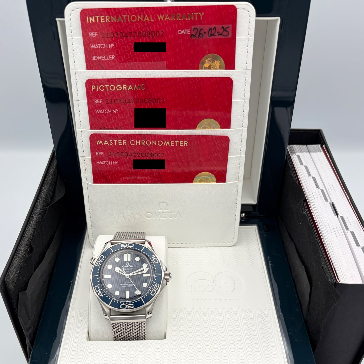 Omega Seamaster 300M James Bond 007 60th Anniversary 210.30.42.20.03.002 Full Set