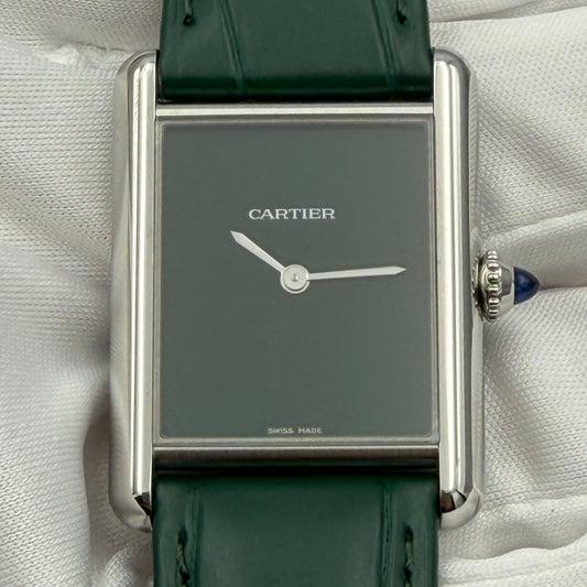 SOLD / ON REQUEST Cartier Tank Must De Cartier WSTA0115 Green Dial 2025 Full Set