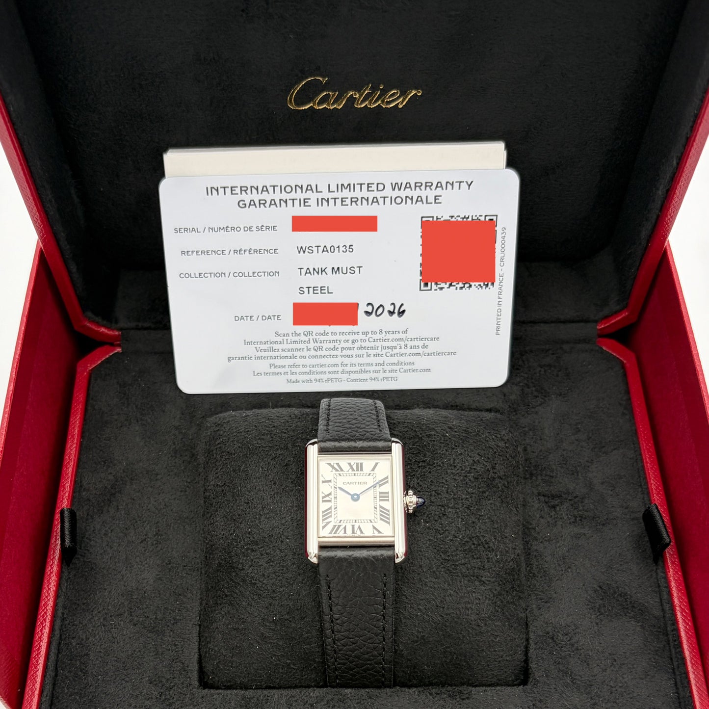 Cartier Tank Must de Cartier Small WSTA0135 Brand New Year 2026 Full Set Unworn Stickered