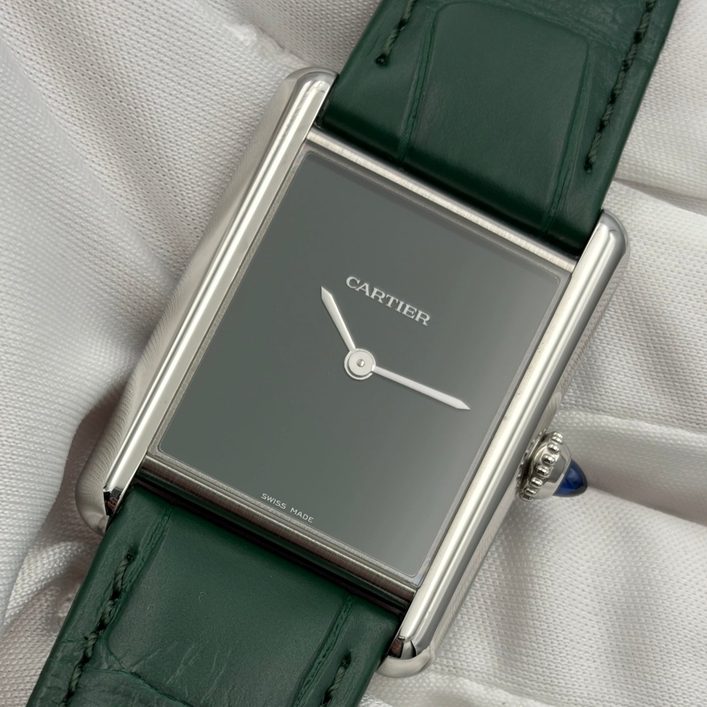 SOLD / ON REQUEST Cartier Tank Must De Cartier WSTA0115 Green Dial 2025 Full Set