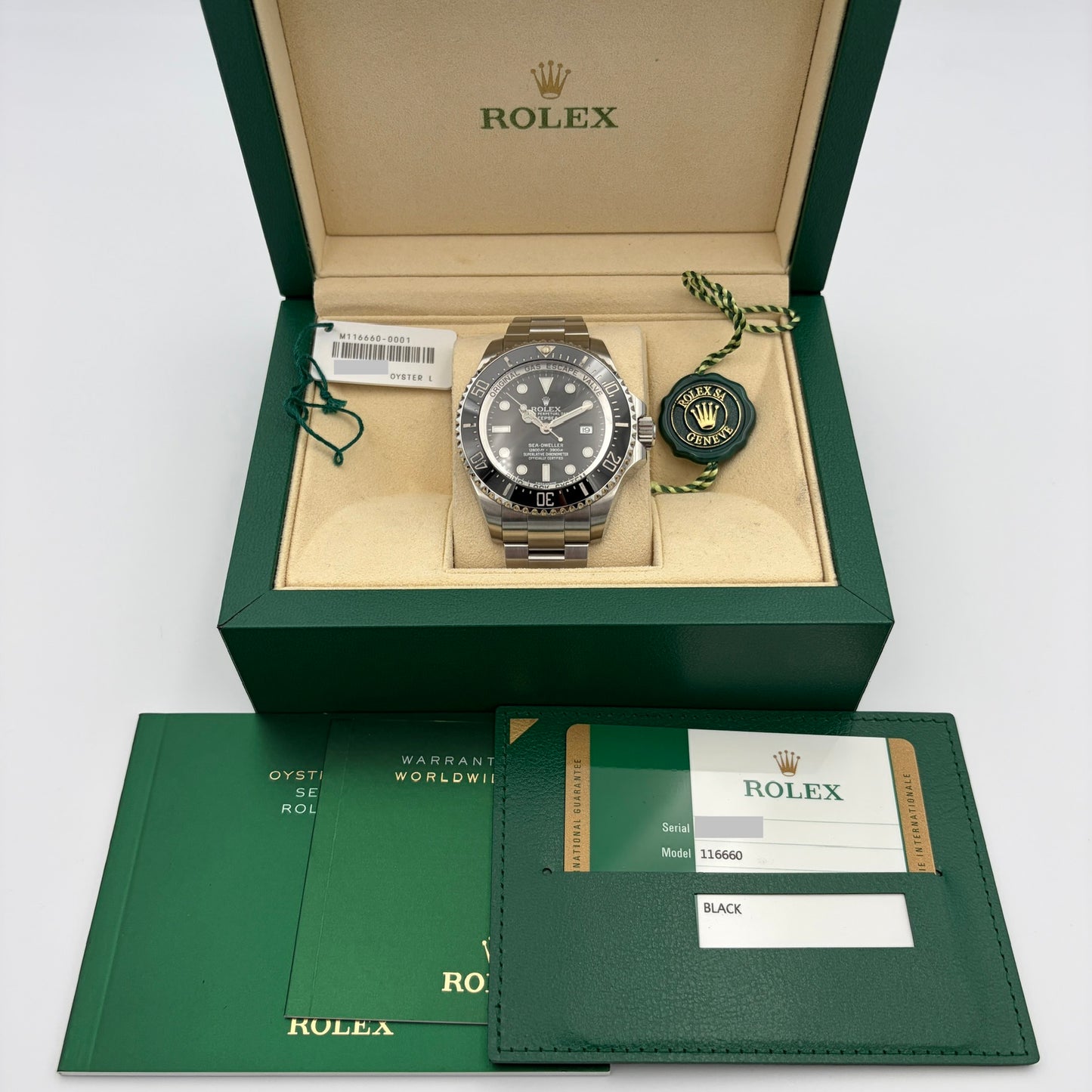 SOLD / ON REQUEST Rolex Sea-Dweller Deepsea 116660 Black Dial Year 2017 Box & Papers