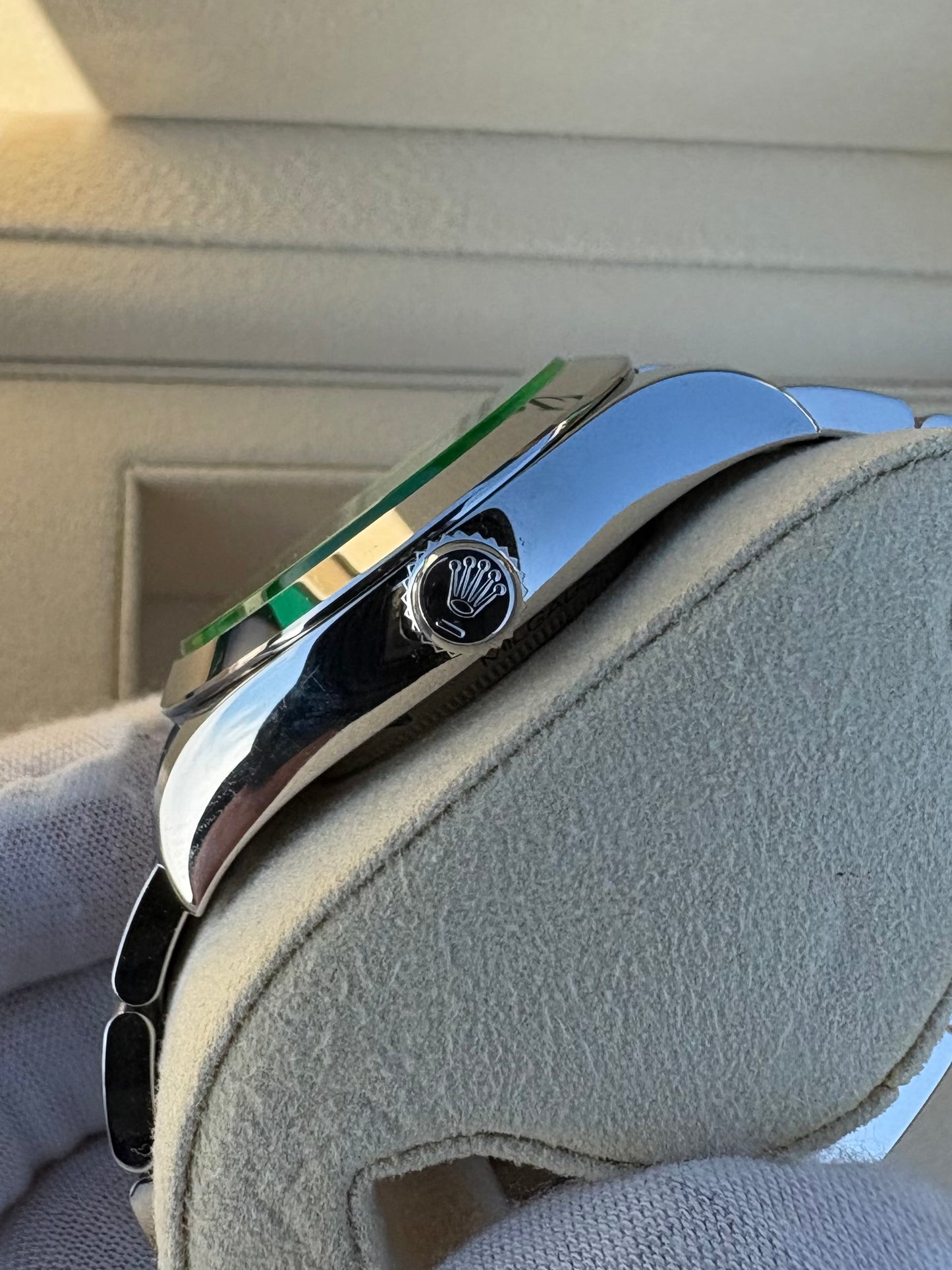 SOLD / ON REQUEST Rolex Milgauss Black Dial Green Crystal 116400GV Year 2020