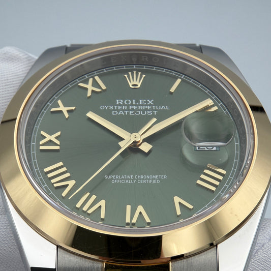 Rolex Datejust 41 Olive Green Dial Yellow Rolesor 126303-0023 Box and Papers 2026