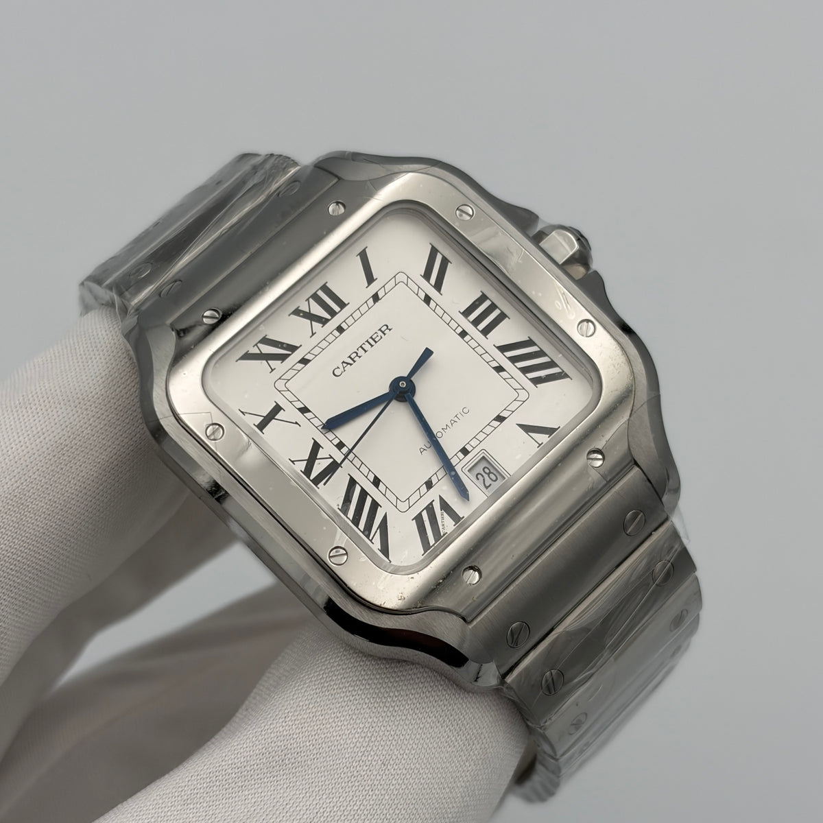 SOLD / ON REQUEST Cartier Santos de Cartier Large WSSA0018 Brand New 2026 Full Set Stickered Extra Leather Strap + Tool Extended Warranty