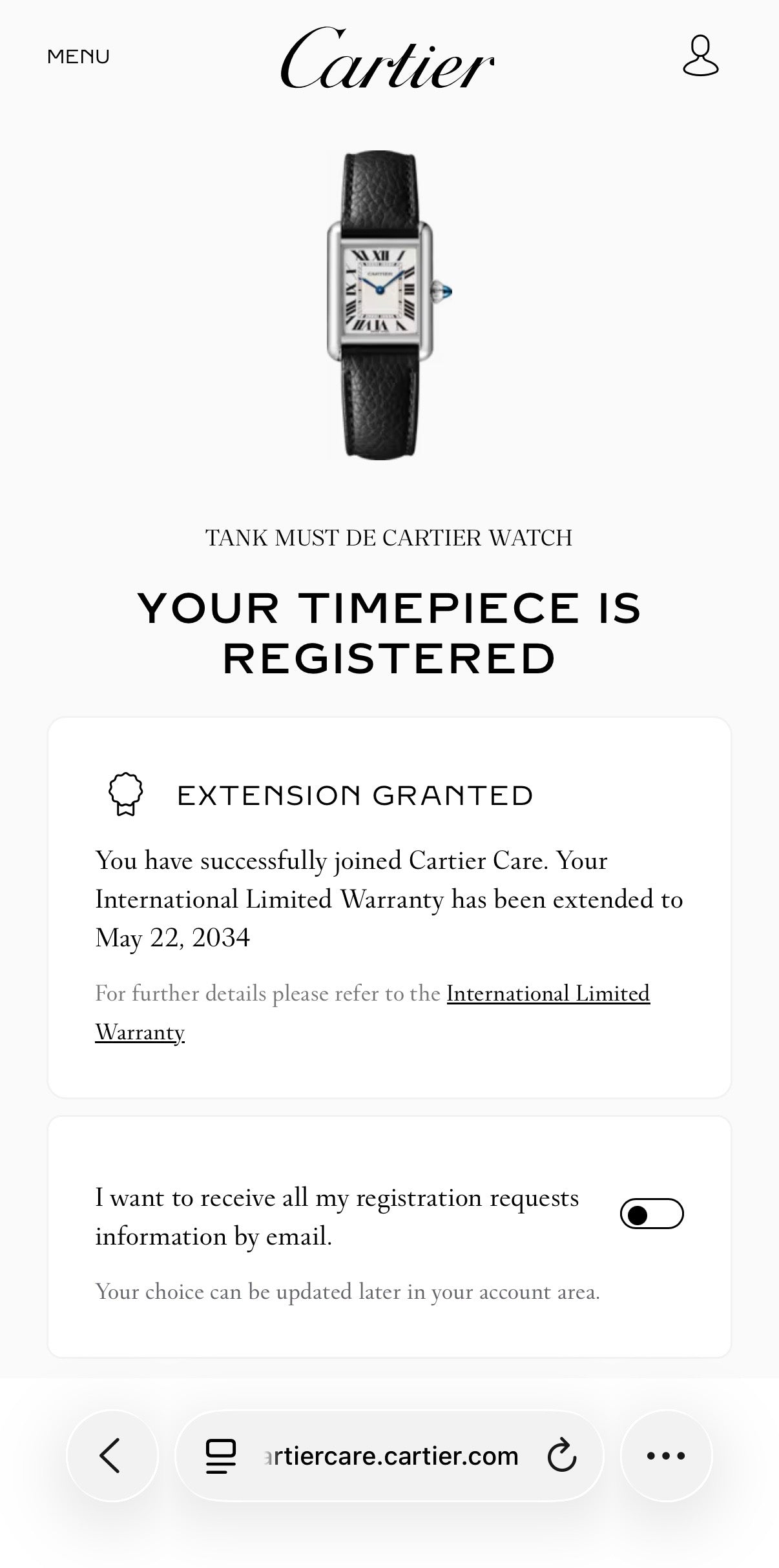 Cartier Tank Must de Cartier Small WSTA0135 Brand New Year 2026 Full Set Unworn Stickered